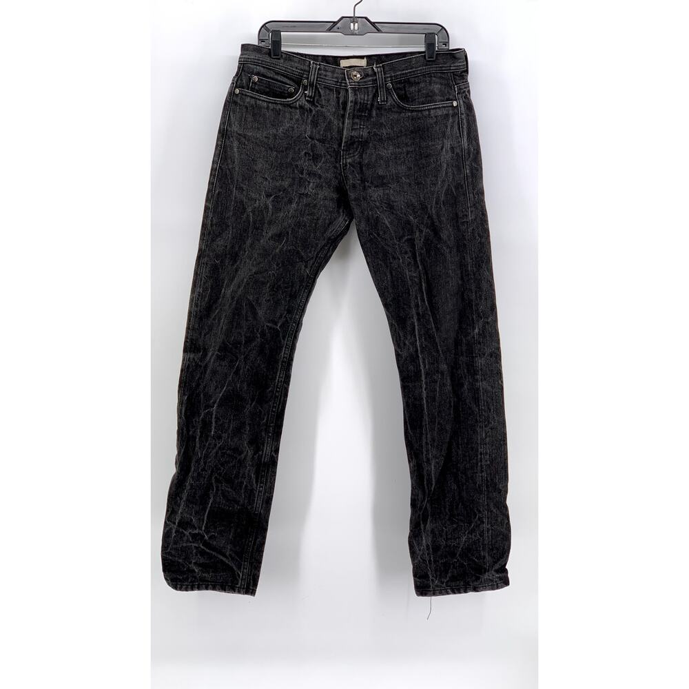 THE UNBRANDED BRAND Men's Black UB204 14.5oz Selvedge Tapered Jeans SZ 34